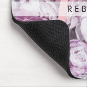 Pioenrozen Bloemrijk Roze Monogram Muismat (Hoek)
