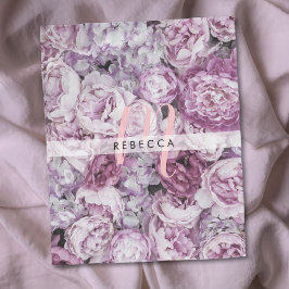 Pioenrozen Bloemrijk Roze Schrift Monogram Fleece Deken