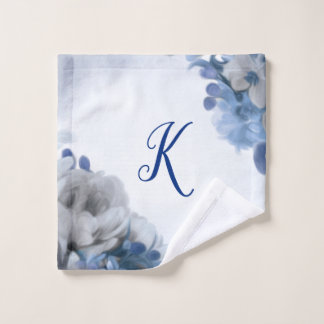 Pioenrozen Boeket - Blauw & Grijs - Initiele Washa Washandje