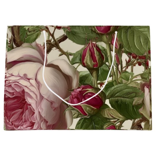 Pioenrozen Botanische Bloem Ontwerp Groot Cadeauzakje (Voorkant)