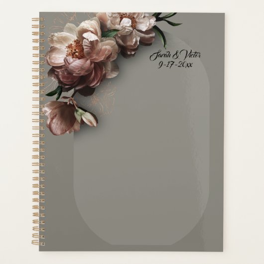 Pioenrozen Briefpapier Planner (Voorkant)