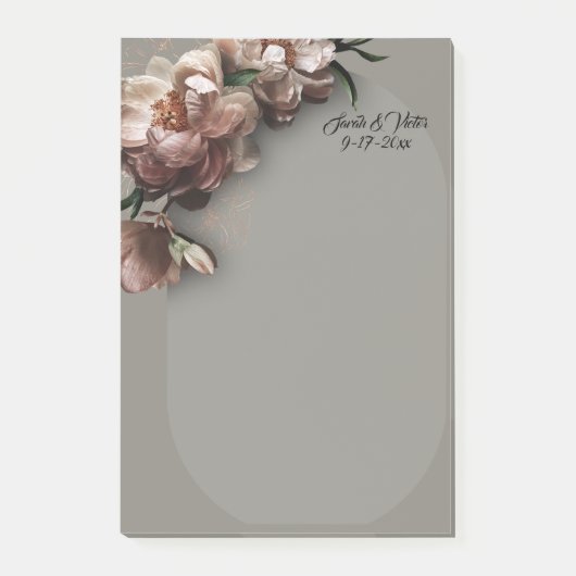 Pioenrozen Briefpapier Post-it® Notes (Voorkant)