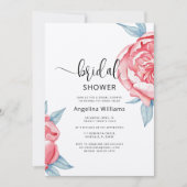 Pioenrozen bruids douche uitnodiging (Voorkant)