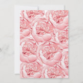 Pioenrozen bruids douche uitnodiging (Achterkant)