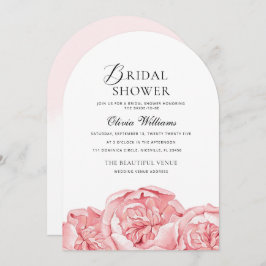 Pioenrozen bruids douche uitnodiging