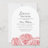 Pioenrozen bruids douche uitnodiging (Voorkant)