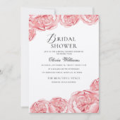 Pioenrozen Bruidsfeest Uitnodiging  (Voorkant)