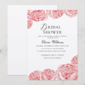 Pioenrozen Bruidsfeest Uitnodiging  (Voorkant / Achterkant)