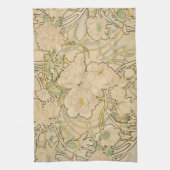 Pioenrozen door Alphonse Mucha, Art Nouveau vintag Theedoek (Verticaal)