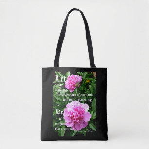 Pioenrozen door Pearl met Hebreeën 10:23 Tote Bag