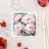 Pioenrozen Dreams Bloemen Waterverf Servet (Insitu)