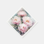 Pioenrozen Dreams Bloemen Waterverf Servet (Hoek)