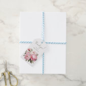 Pioenrozen elegante moderne babyshower bedank je cadeaulabel (Met Touw)