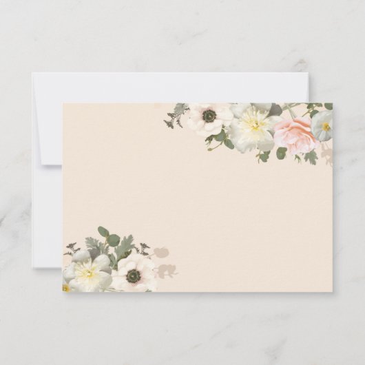 Pioenrozen en Anemonen Romantische RSVP Kaart (Achterkant)