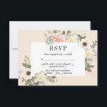 Pioenrozen en Anemonen Romantische RSVP Kaart<br><div class="desc">Ik heb deze uitnodiging gemaakt,  geïnspireerd door pioenrozen en anemonen in bruidsboeketten. Deze prachtige bloemen sieren trouwkaarten.Volledige suite beschikbaar https://www.zazzle.com/collections/peonies_and_anemones_moody_suite-119101156263650274</div>