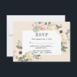 Pioenrozen en Anemonen Romantische RSVP Kaart<br><div class="desc">Ik heb deze uitnodiging gemaakt,  geïnspireerd door pioenrozen en anemonen in bruidsboeketten. Deze prachtige bloemen sieren trouwkaarten.Volledige suite beschikbaar https://www.zazzle.com/collections/peonies_and_anemones_moody_suite-119101156263650274</div>