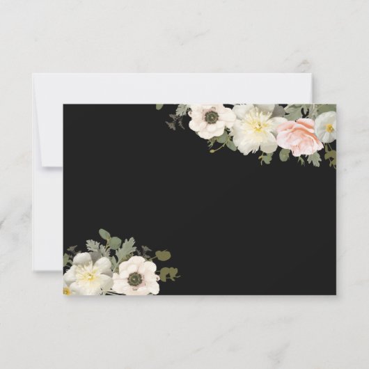 Pioenrozen en Anemonen Romantische RSVP Kaart (Achterkant)