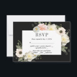 Pioenrozen en Anemonen Romantische RSVP Kaart<br><div class="desc">Ik heb deze uitnodiging gemaakt,  geïnspireerd door pioenrozen en anemonen in bruidsboeketten. Deze prachtige bloemen sieren trouwkaarten.Volledige set beschikbaar https://www.zazzle.com/collections/peonies_and_anemones_moody_suite-119101156263650274</div>