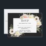 Pioenrozen en Anemonen Romantische RSVP Kaart<br><div class="desc">Ik heb deze uitnodiging gemaakt,  geïnspireerd door pioenrozen en anemonen in bruidsboeketten. Deze prachtige bloemen sieren trouwkaarten.Volledige set beschikbaar https://www.zazzle.com/collections/peonies_and_anemones_moody_suite-119101156263650274</div>