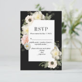 Pioenrozen en Anemoon Romantische RSVP Kaart (Staand voorkant)