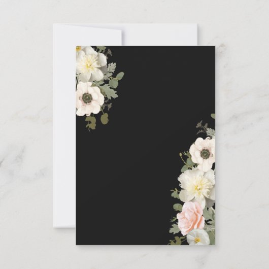 Pioenrozen en Anemoon Romantische RSVP Kaart (Achterkant)