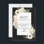 Pioenrozen en Anemoon Romantische RSVP Kaart<br><div class="desc">Ik heb deze uitnodiging gemaakt,  geïnspireerd door pioenrozen en anemoon in bruidsboeketten. Deze prachtige bloemen benadrukken trouwkaarten.Volledige suite beschikbaar https://www.zazzle.com/collections/peonies_and_anemones_moody_suite-119101156263650274</div>
