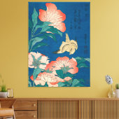 Pioenrozen en een Canarisch Beroemd Poster Canvas Afdruk (Insitu (Woonkamer))