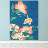 Pioenrozen en een Canarisch Beroemd Poster Canvas Afdruk (Insitu (Houten vloer))