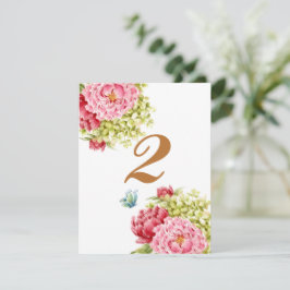 Pioenrozen en Hortensia Tafelkaart Nr 2 RSVP Kaartje