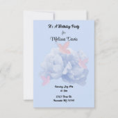 Pioenrozen en Vlinders Pastel Verjaardagsuitnodigi Kaart (Voorkant)