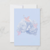 Pioenrozen en Vlinders Pastel Verjaardagsuitnodigi Kaart (Achterkant)