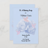 Pioenrozen en Vlinders Pastel Verjaardagsuitnodigi Kaart (Voorkant / Achterkant)