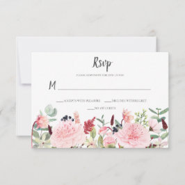 Pioenrozen Eucalyptus Varens Takken Bessen Roze Ac RSVP Kaartje