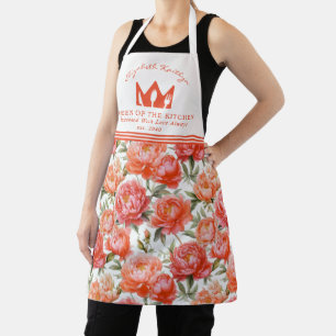 Pioenrozen Floral Roze Sinaasappel   Koningin van  Schort