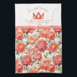 Pioenrozen Floral Roze Sinaasappel | Koningin van  Theedoek<br><div class="desc">Voeg een vleugje charme toe aan uw keuken met deze Queen of the Kitchen-handdoek met een prachtig roze en oranje pioenrozen bloemontwerp. Perfect voor dagelijks gebruik,  het combineert stijl en functionaliteit en verbetert uw keukeninrichting. Ideaal voor thuiskoks of als een attent cadeau voor elke gelegenheid.</div>