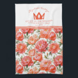 Pioenrozen Floral Roze Sinaasappel | Koningin van  Theedoek<br><div class="desc">Voeg een vleugje charme toe aan uw keuken met deze Queen of the Kitchen-handdoek met een prachtig roze en oranje pioenrozen bloemontwerp. Perfect voor dagelijks gebruik,  het combineert stijl en functionaliteit en verbetert uw keukeninrichting. Ideaal voor thuiskoks of als een attent cadeau voor elke gelegenheid.</div>