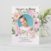 Pioenrozen Fotokaart/Uitnodiging Kaart (Staand voorkant)