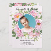 Pioenrozen Fotokaart/Uitnodiging Kaart (Voorkant / Achterkant)