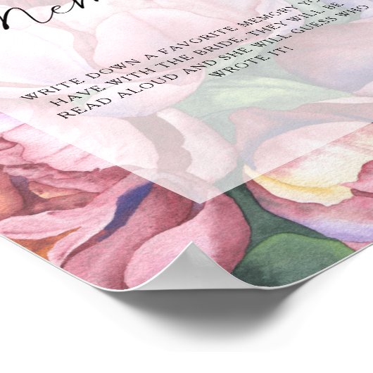 Pioenrozen - herinneringen met de bruid poster (Hoek)