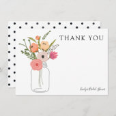 Pioenrozen in Metselaars Pot Dank Je Kaart (Voorkant / Achterkant)
