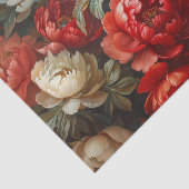 Pioenrozen in rood-wit decoupage tissuepapier (Detail)