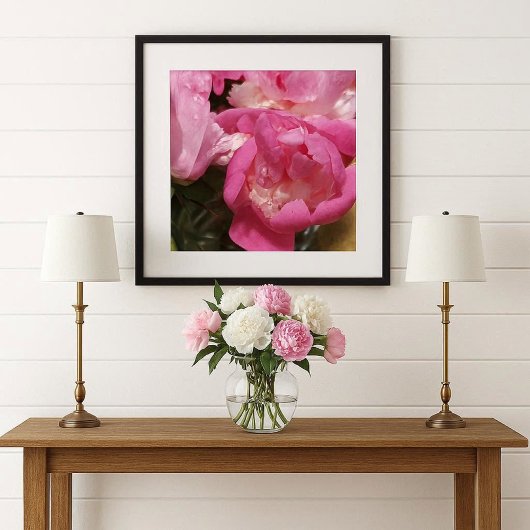 Pioenrozen in vaas / Pioenbloem Poster