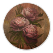 Pioenrozen Keramische Knop (Voorkant)