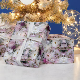Pioenrozen & Kersenbloesems in Zachte Gradiënt Lux Cadeaupapier