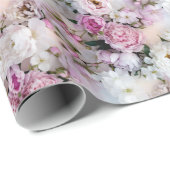 Pioenrozen & Kersenbloesems in Zachte Gradiënt Lux Cadeaupapier (Rol Hoek)