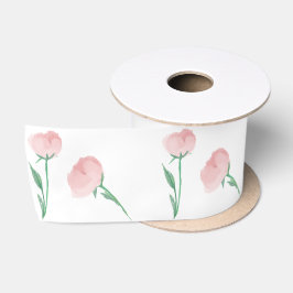 Pioenrozen Leuk Licht Roze Satijnen Lint