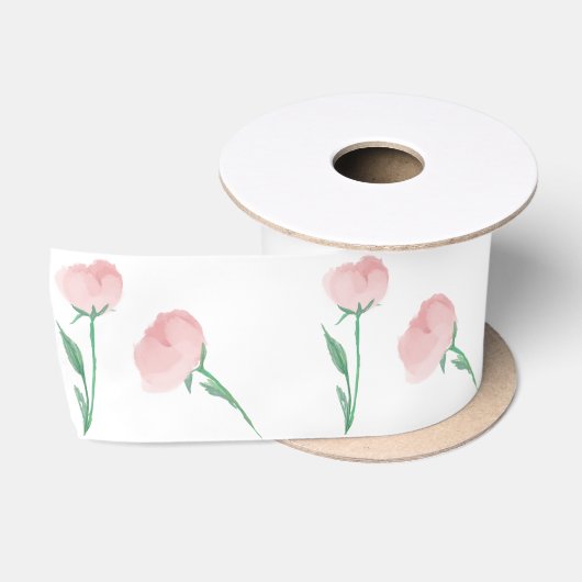 Pioenrozen Leuk Licht Roze Satijnen Lint (Spoel)