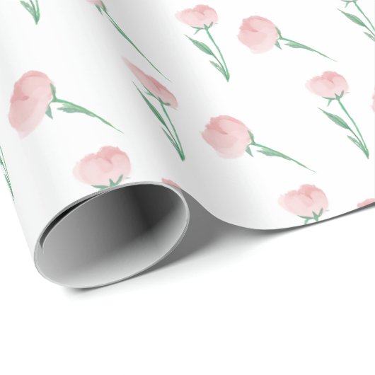 Pioenrozen Leuk Lichtroze Preppy Cadeaupapier (Rol Hoek)