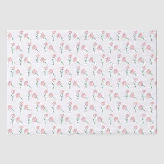 Pioenrozen Leuk Lichtroze Preppy Tissuepapier (Voorkant)