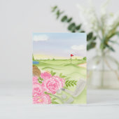 Pioenrozen op golfbaan briefkaart (Staand voorkant)